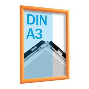 Snap frame A3 standard orange  | 25 mm | Mitred 