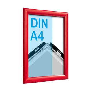 Snap frame, aluminium, A4 red  | 25 mm | Mitred 
