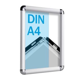 Snap frame, aluminium, A4 silver  | 25 mm | round 