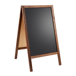 Wooden pavement sign WOOD-STOP Lite S, 44 x 66 cm chalkboard, wood look wood look 