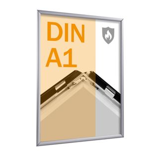 Fire protection snap frame A1 with PET cover sheet  | silver 
