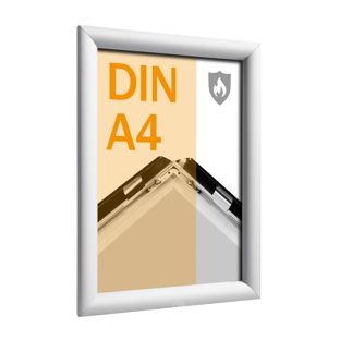 Protipožární rám A4 s PET krycí fólií  | stříbrná 