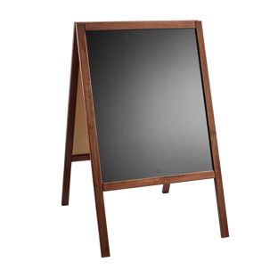 Wooden pavement sign WOOD-STOP, Lite M, 53 x 66 chalkboard wood look 
