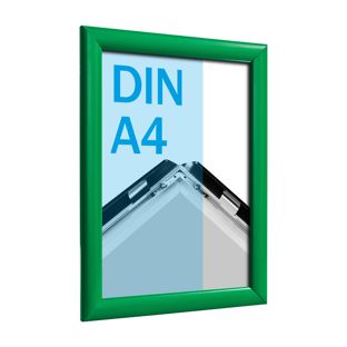 Snap frame, aluminium, A4 green  | 25 mm | Mitred 