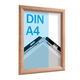 Snap frame, aluminium, A4 wood look light  | 25 mm | Mitred 