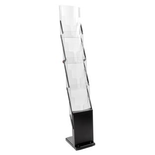 Brochure stand foldable DENVER 4 x A4 with bag, black 