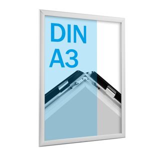 Snap frame A3 standard silver  | 20 mm | Mitred 