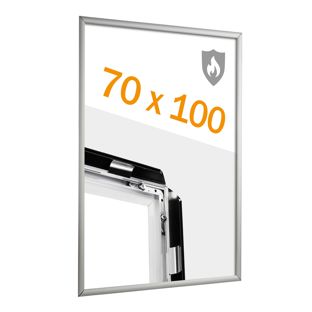 Protipožární rám 70 x 100 s PET krycí fólií  | stříbrná 