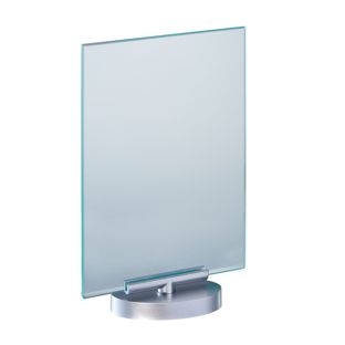 T-shaped sign holder A5, rotatable, acrylic glass look and base A5 