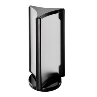 Rotating sign holder, 3-sided, 1/3 A4 format, black 1/3 A4