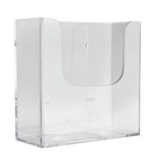 Wall leaflet holder, extra deep, polystyrene, transparent PTXH, 1 x A5 