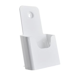 Wall-mounted/free-standing leaflet holder, polystyrene, transparent PTXD 1 x 1/3 A4  | white 