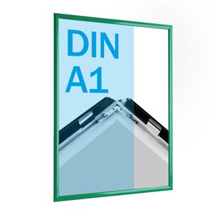 Snap frame, aluminium, A1 green  | 25 mm | Mitred 