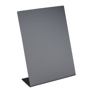 Reklamní stojan ve tvaru L s křídovou tabulí, černý A5 - 148 x 210 mm  | Formát na výšku 