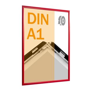 Snap frame, aluminium, A1, self-adhesive red  | Mitred 