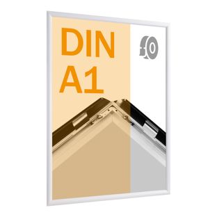 Snap frame, aluminium, A1, self-adhesive white  | Mitred 