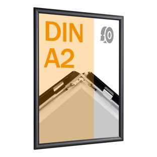 Snap frame, aluminium, A2, self-adhesive black  | Mitred 