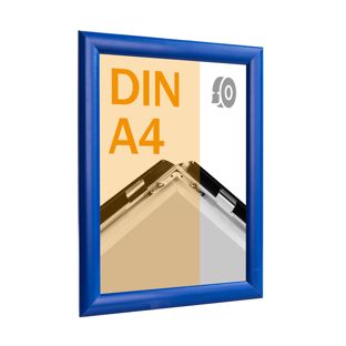 Snap frame, aluminium, A4, self-adhesive blue  | Mitred 