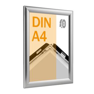 Snap frame, aluminium, A4, self-adhesive stainless steel  | Mitred 