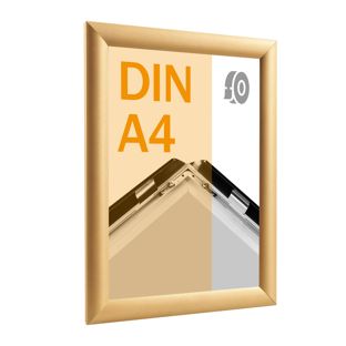 Snap frame, aluminium, A4, self-adhesive gold  | Mitred 