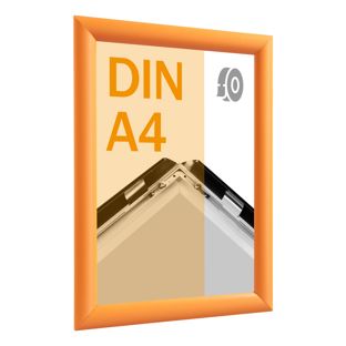 Snap frame, aluminium, A4, self-adhesive orange  | Mitred 