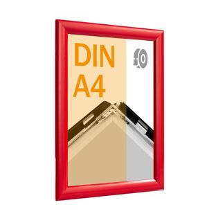 Snap frame, aluminium, A4, self-adhesive red  | Mitred 