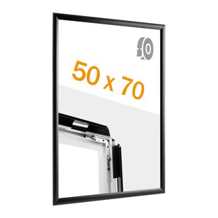 Snap frame, aluminium, B2, self-adhesive black  | Mitred 