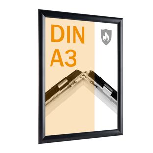 Protipožární rám A3 s certifikací B1 s PET krycí fólií  | černá 