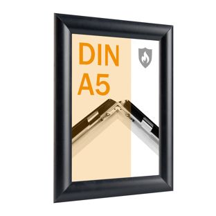 Fire protection snap frame A5 with fire rating certificate B-s1, d0 black 
