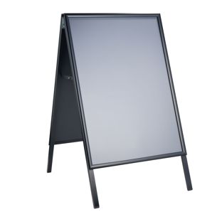 Pavement sign AIR-STOP A1, 25 mm profile, mitred corners black  | Mitred 