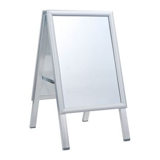 Pavement sign SOLID-STOP A3 outdoor, 25 mm profile, mitred corners 