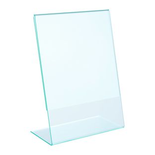 Menu holder L-shaped, PMMA (acrylic), transparent-green 