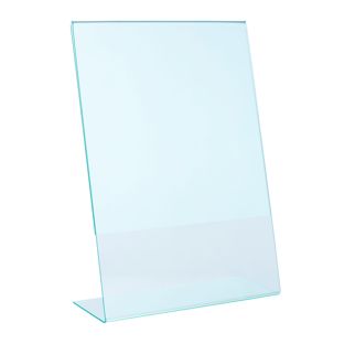 Menu holder L-shaped, PMMA (acrylic), transparent-green A4 