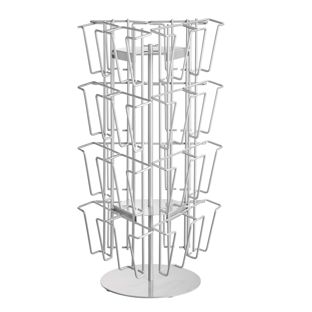 Postcard stand JACKSON, rotating, metal, silver, 24 x A6 