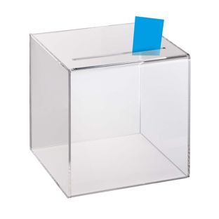 Raffle box, with slot, 20x20 cm, acrylic 