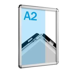 Snap frame, aluminium, A2 silver  | 32 mm | round 