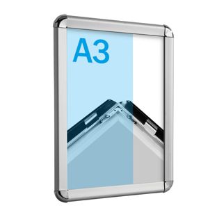 Snap frame A3 standard silver  | 32 mm | round 