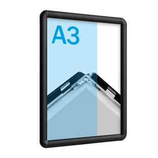 Snap frame A3 standard black  | 25 mm | round 