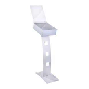 Brochure stand Outdoor HILO with castors, 1x A4, metal 
