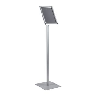 Info display CLASSIC A4 with snap frame silver  | round 