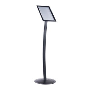 Info display CURVED A4 with snap frame black 