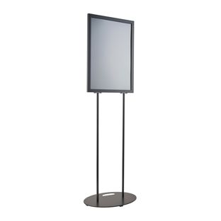Info display double-sided A2, oval base black 