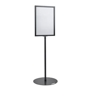 Poster display stand A2, height-adjustable, black black 