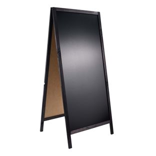 Wooden pavement sign WOOD-STOP Lite XL, 64 x 136 cm black 