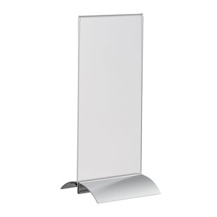 Menu holder T-shaped with aluminium clamp base 1/3 A4  | portrait 