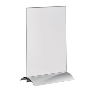 Menu holder T-shaped with aluminium clamp base A5  | portrait 
