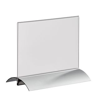 Menu holder T-shaped with aluminium clamp base landscape | A6