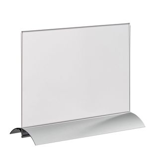 Menu holder T-shaped with aluminium clamp base landscape | A5