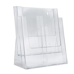 Leaflet holder, polystyrene, portrait, Taymar 2 x A4 + 1/3 A4 