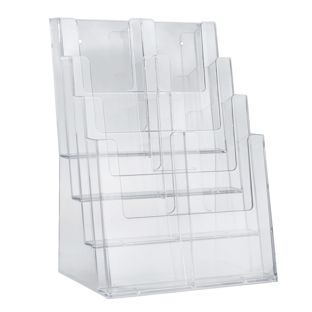 Držák prospektů, polystyren, formát na výšku,  Taymar 4 x A4 + 1/3 A4 